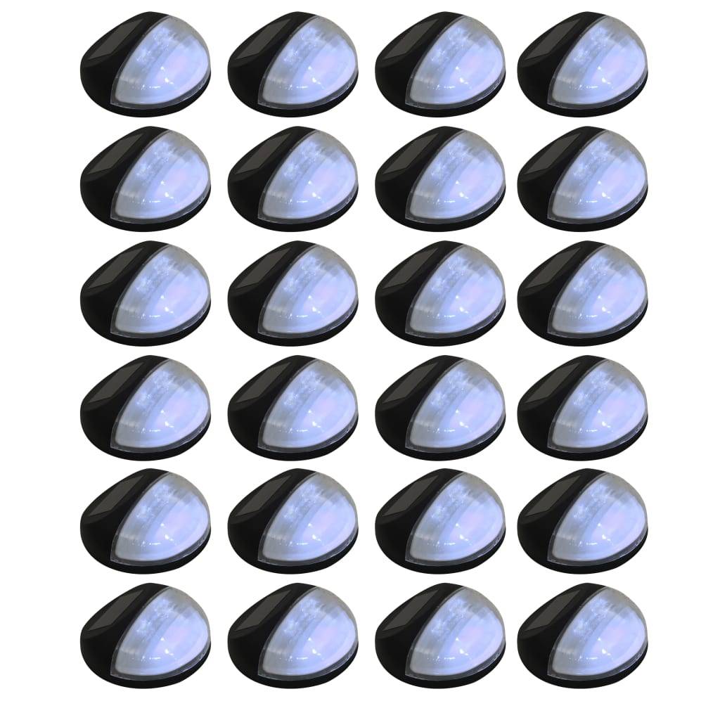 Lampe d'extérieur - Lampe de jardins solaires murales à LED 24 pcs Rond Noir - Image 2
