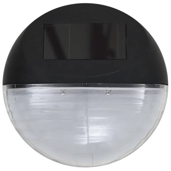 Lampe d'extérieur - Lampe de jardins solaires murales à LED 24 pcs Rond Noir - Image 5