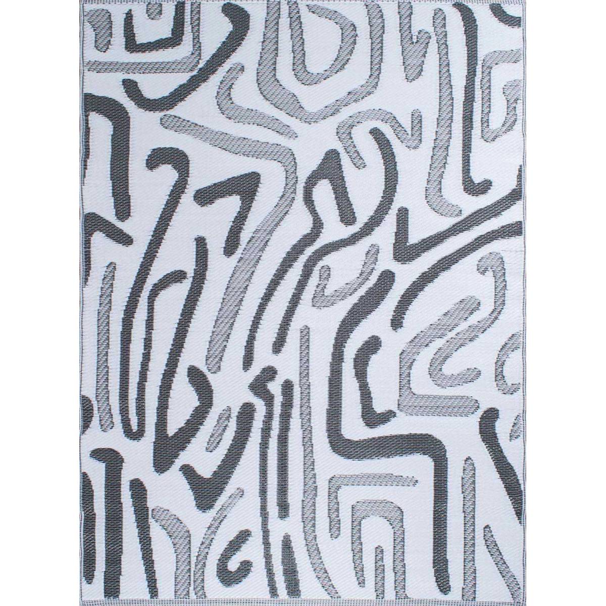 Jardindeco - Tapis extérieur en polypropylène Spargi 1741 noir 120 x 160 cm - Image 1
