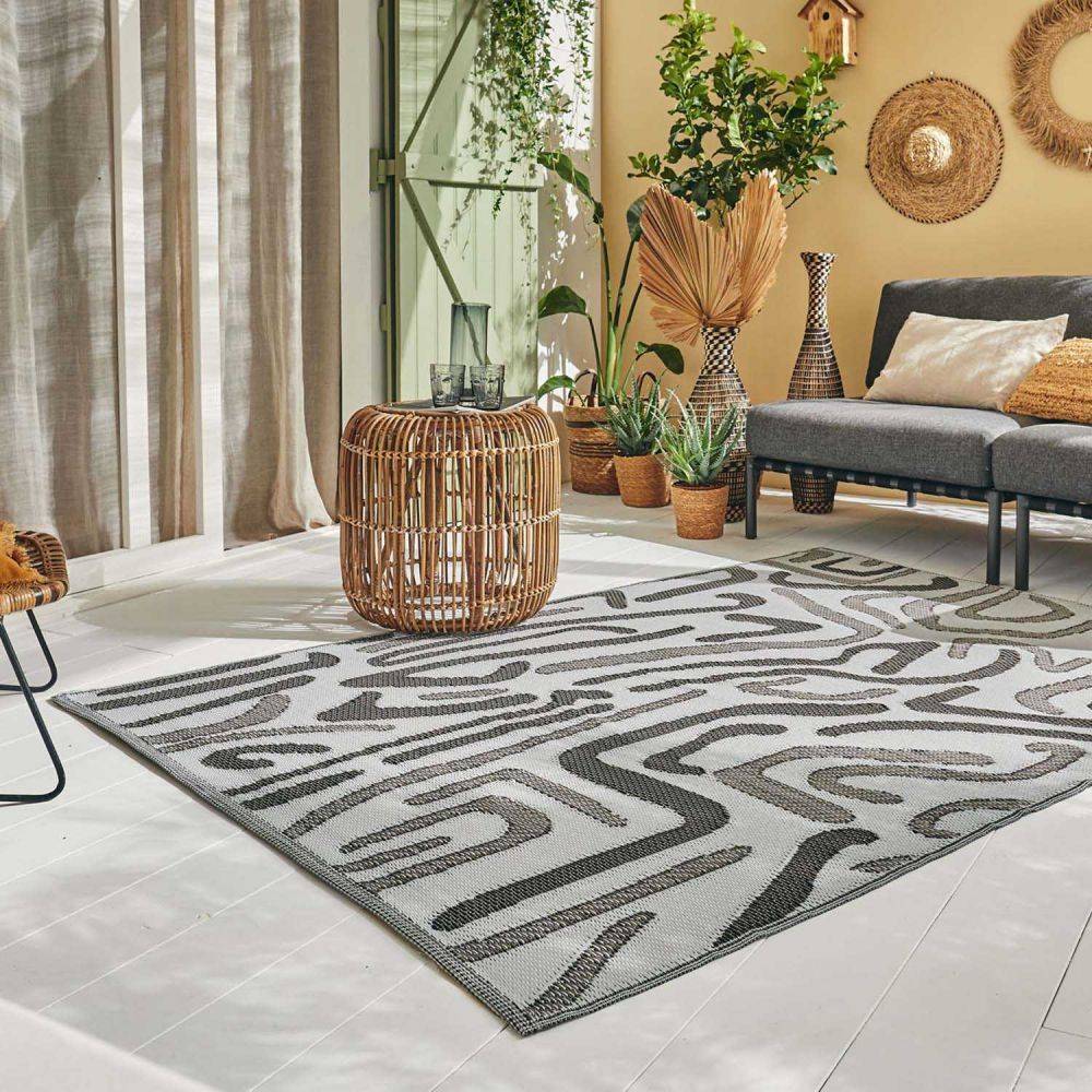 Jardindeco - Tapis extérieur en polypropylène Spargi 1741 noir 120 x 160 cm - Image 2