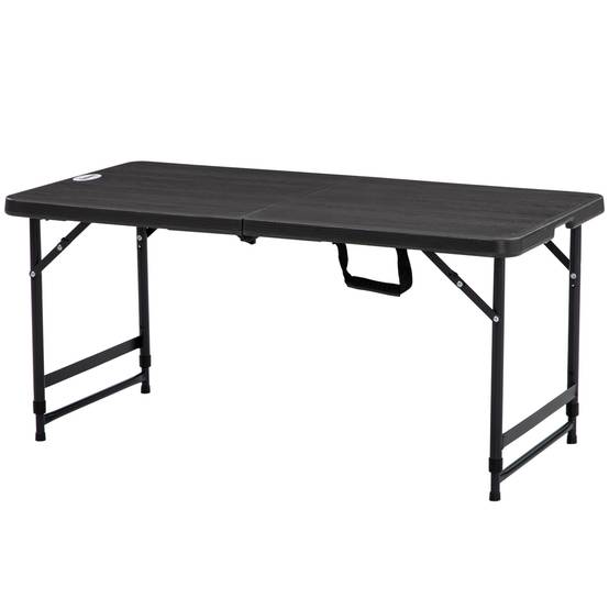 Table de jardin rectangulaire pliable camping pour 4 personnes hauteur réglable 118 x 60 x 74 cm - Image 2