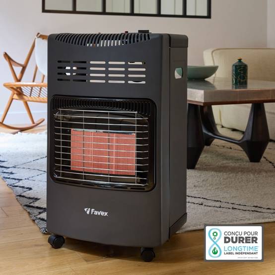Favex - Chauffage d'appoint gaz Plio - FAVEX - Intérieur - Infrarouge - Tuyau et détendeur offerts - 40 m², Pliable, Noir - Image 2