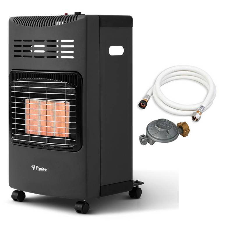 Favex - Chauffage d'appoint gaz Plio - FAVEX - Intérieur - Infrarouge - Tuyau et détendeur offerts - 40 m², Pliable, Noir - Image 1