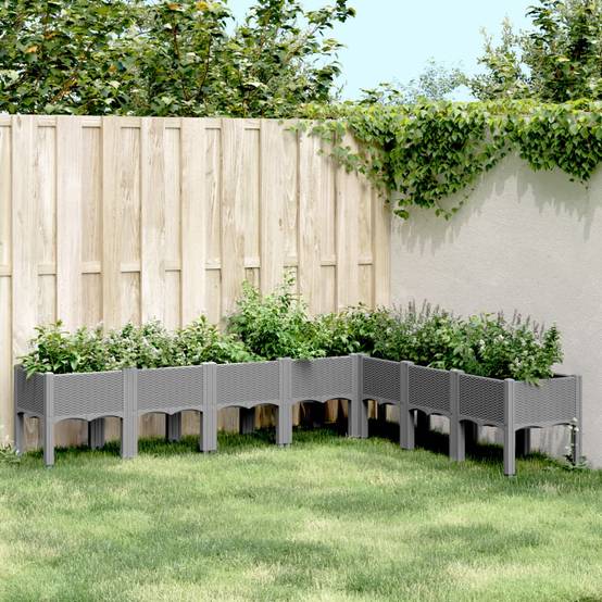 Vidaxl - Jardinière avec pieds gris clair 200x160x42 cm PP vidaXL 367912 - Image 1