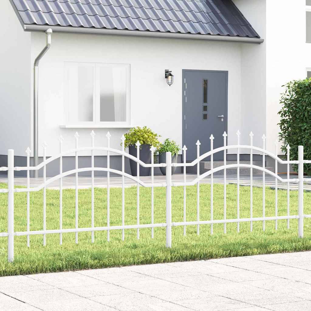 Maison Chic - Clôture de jardin - Panneau de clôture - Palissade Blanc 115 cm Acier peint par poudre g461 - Image 2