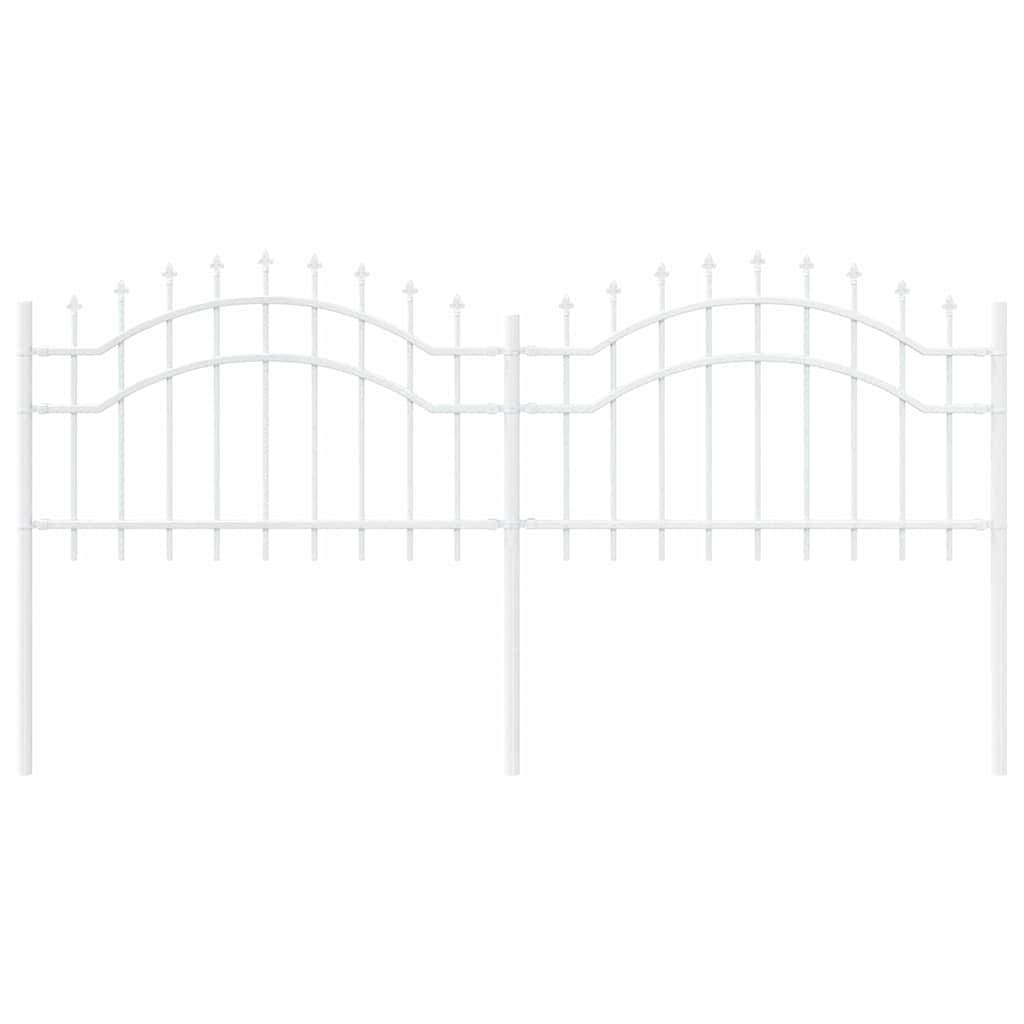 Maison Chic - Clôture de jardin - Panneau de clôture - Palissade Blanc 115 cm Acier peint par poudre g461 - Image 1