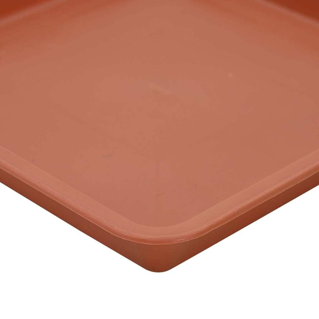 ComfortXL - Petits pots carrés plastique balcons terrasses drainage fond 20x20x16cm rouge - ComfortXL Outdoor Living - Image 8
