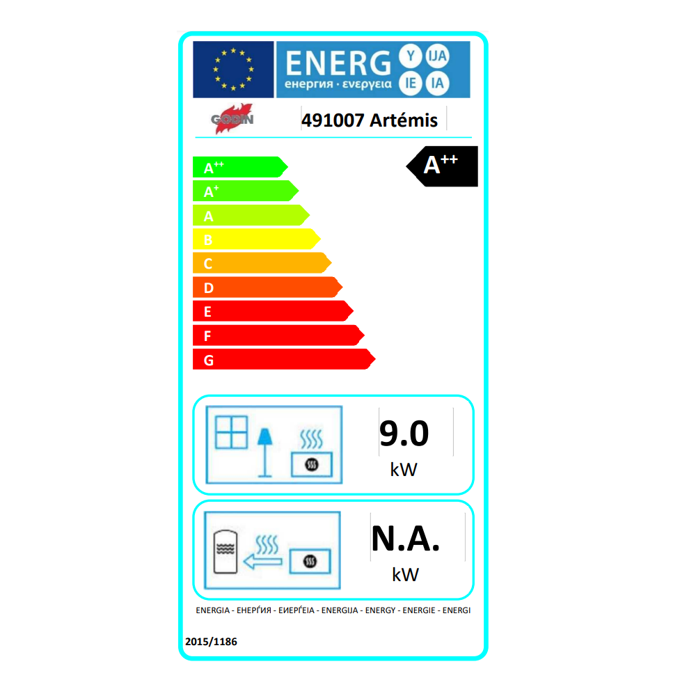 Poêle à granulés de bois 9kw noir 491009000380 Godin - Image 2