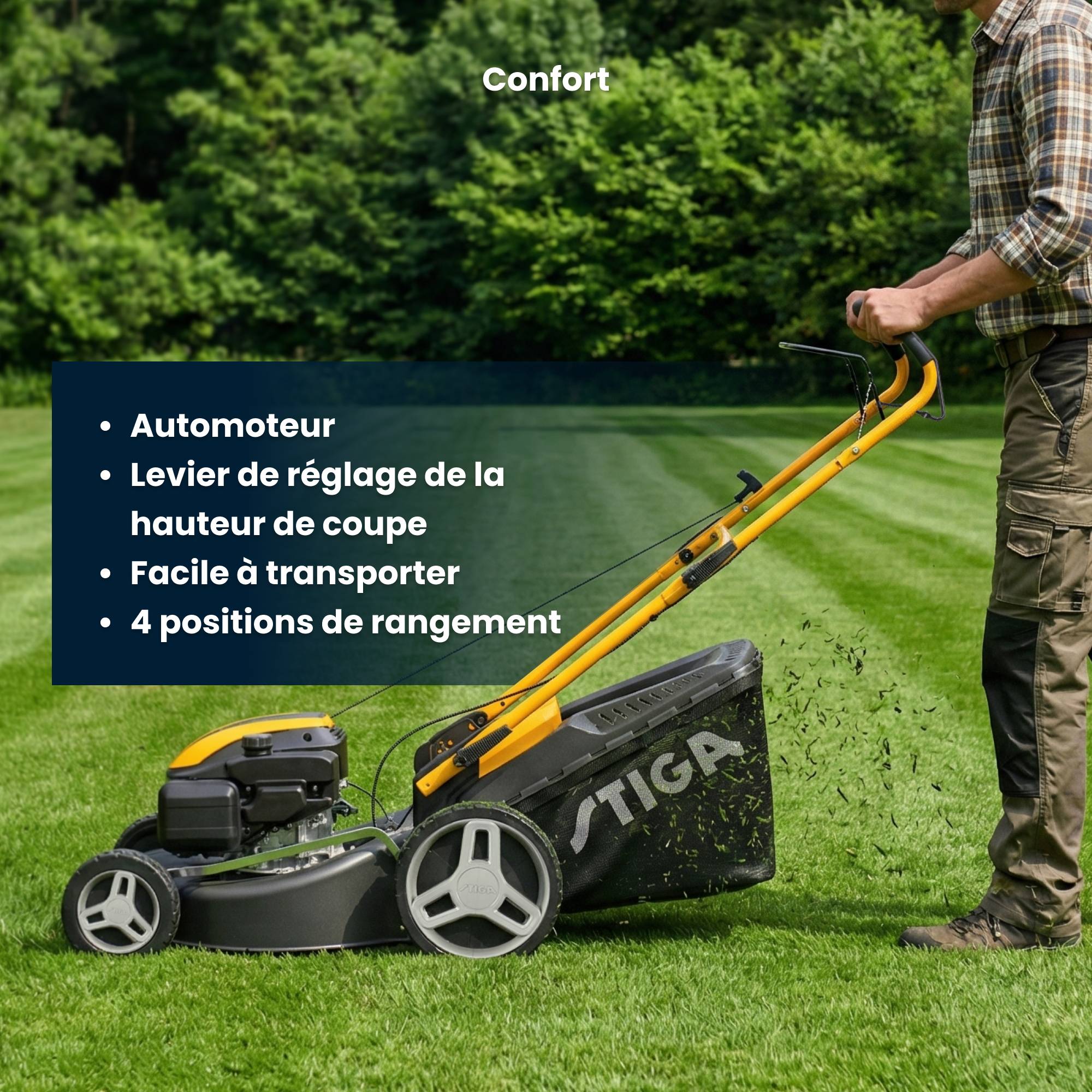 Stiga - Tondeuse Combi 48 S, moteur 139 cm³, largeur 46 cm, bac 60 litres - STIGA - Image 6