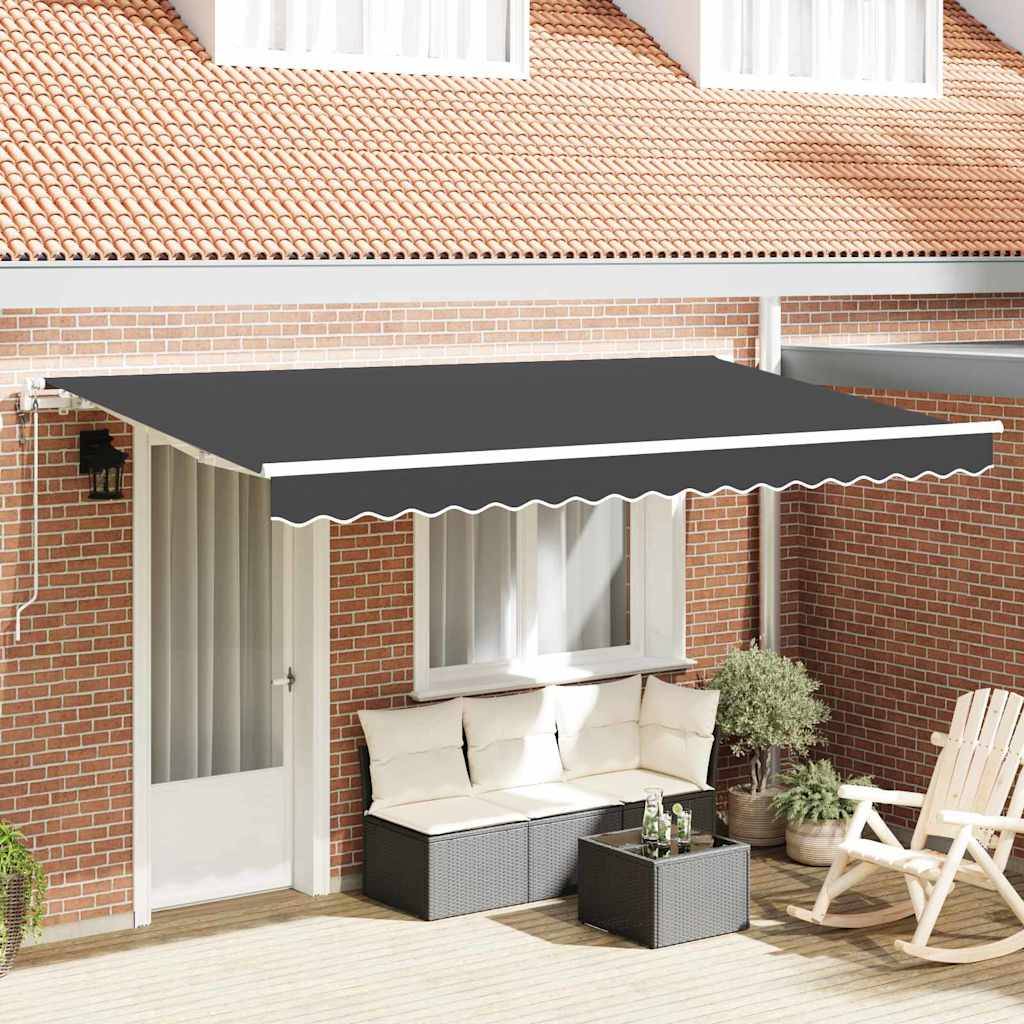 PANGIVO - Auvent rétractable aluminium anthracite 400 x 200 cm, 25.12kg - PANGIVO