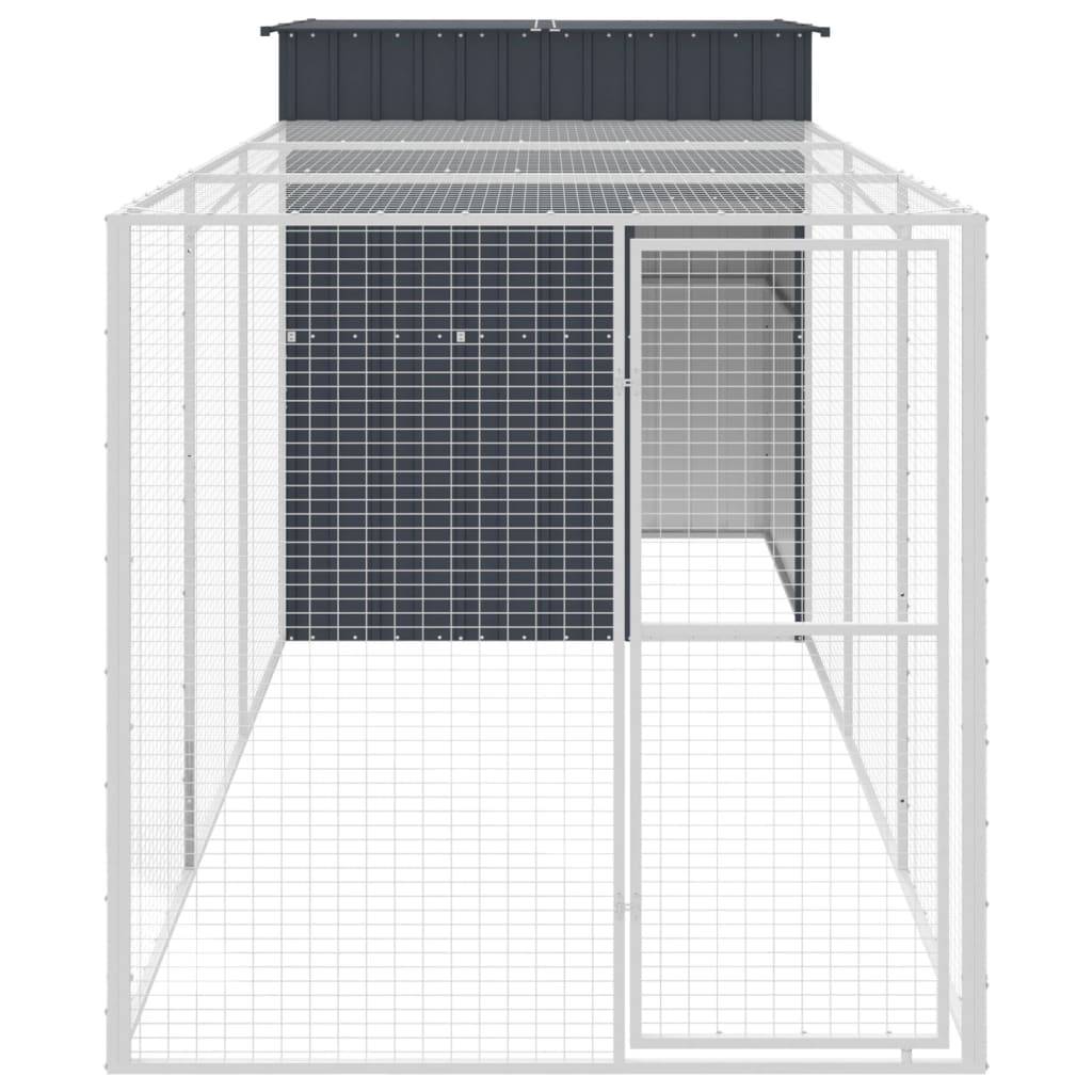 Vidaxl - Poulailler avec cour anthracite 165x455x181 cm acier galvanisé vidaXL 3189109 - Image 4