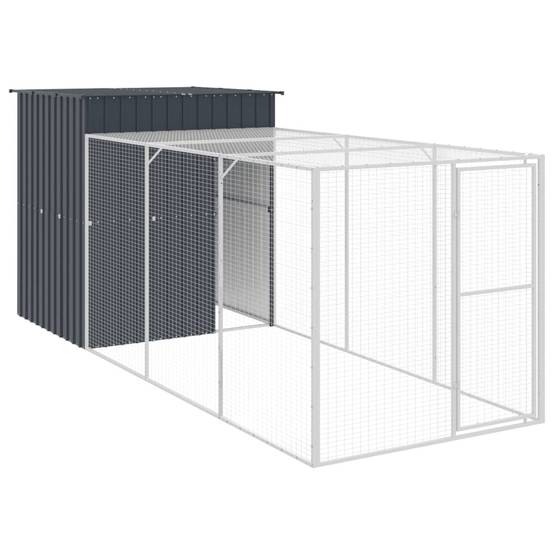 Vidaxl - Poulailler avec cour anthracite 165x455x181 cm acier galvanisé vidaXL 3189109 - Image 2