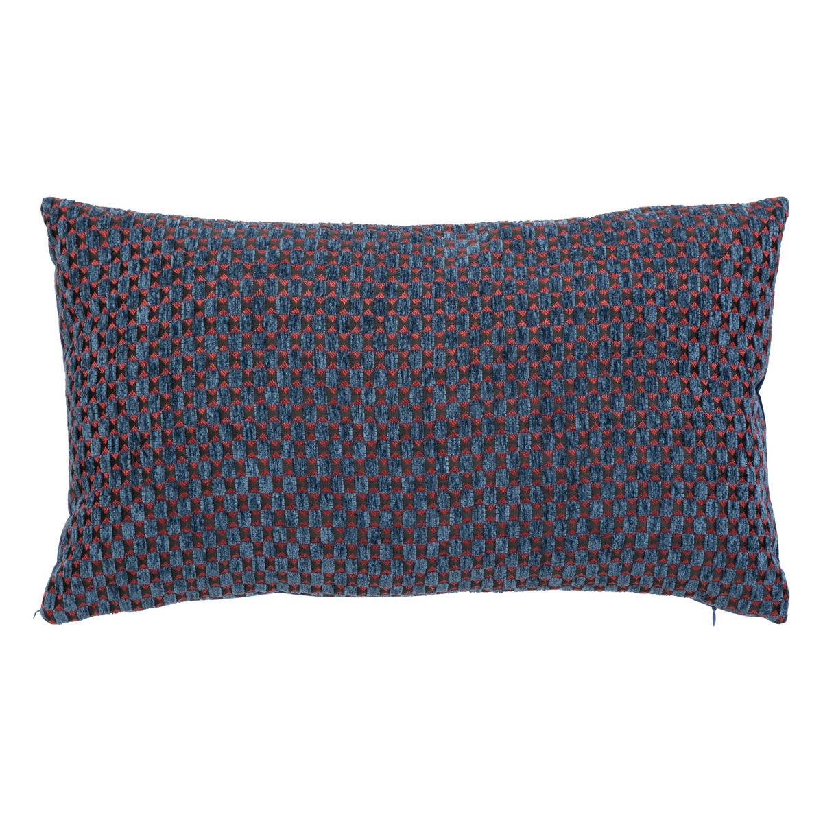 Atmosphera - Coussin décoratif jacquard chenille Bleu Egéen 30 x 50 cm - Image 1