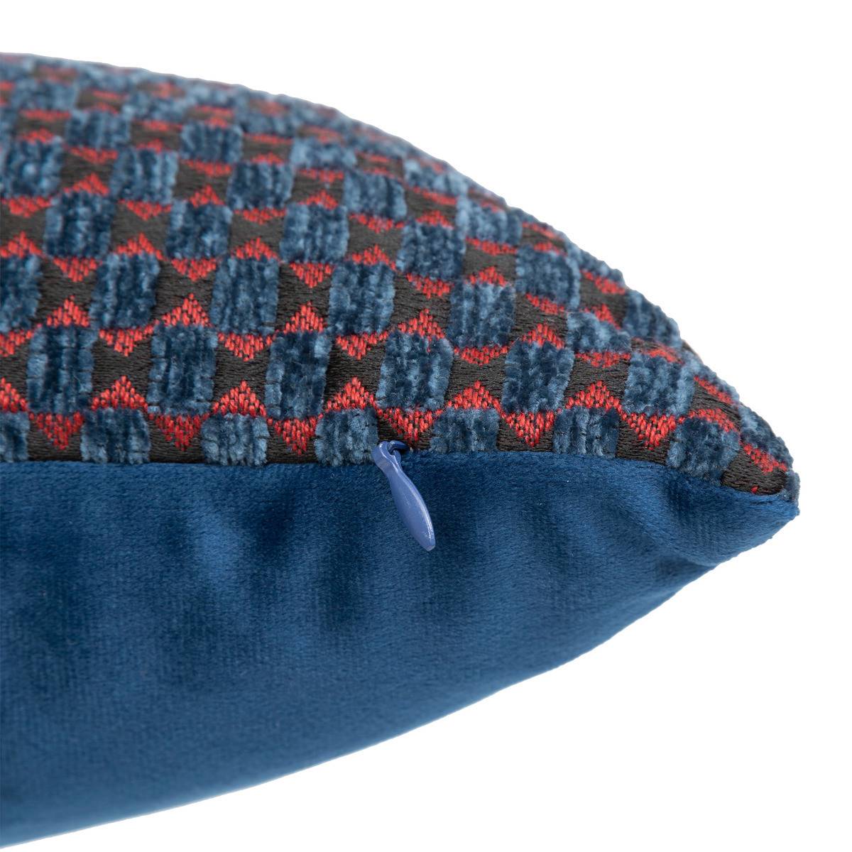 Atmosphera - Coussin décoratif jacquard chenille Bleu Egéen 30 x 50 cm - Image 3