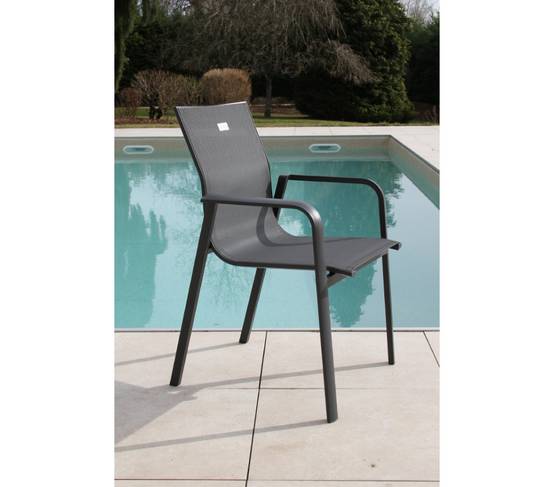 Ensemble table et chaises de jardin 8 places anthracite MIMIZAN - Image 5