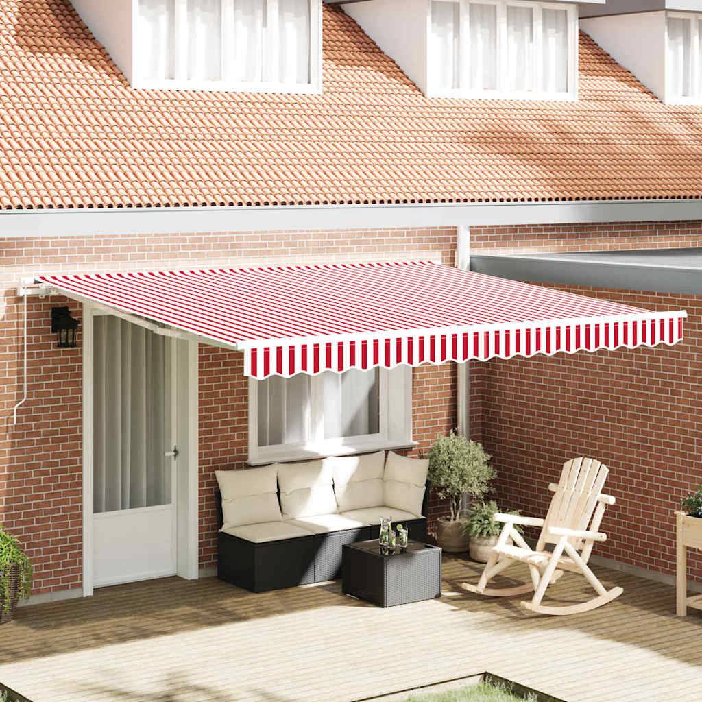 Vidaxl - Auvent rétractable Rouge et Blanc 400 × 350 cm vidaXL 3330751 - Image 1