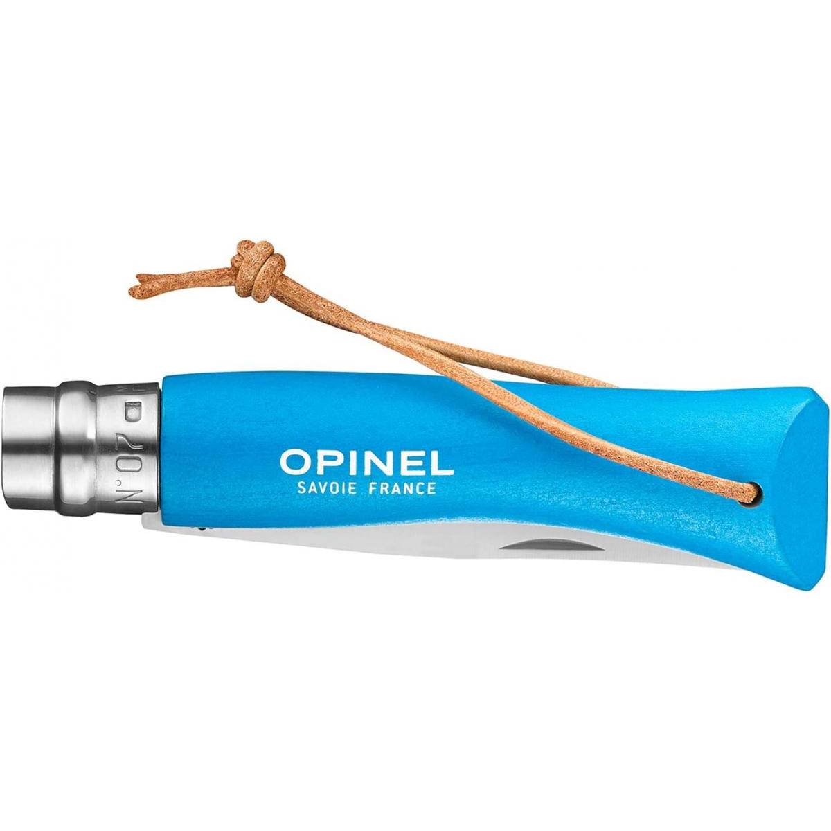 Opinel - Couteau Baroudeur n°7 - lame 8 cm bleu avec lien en cuir - Image 2