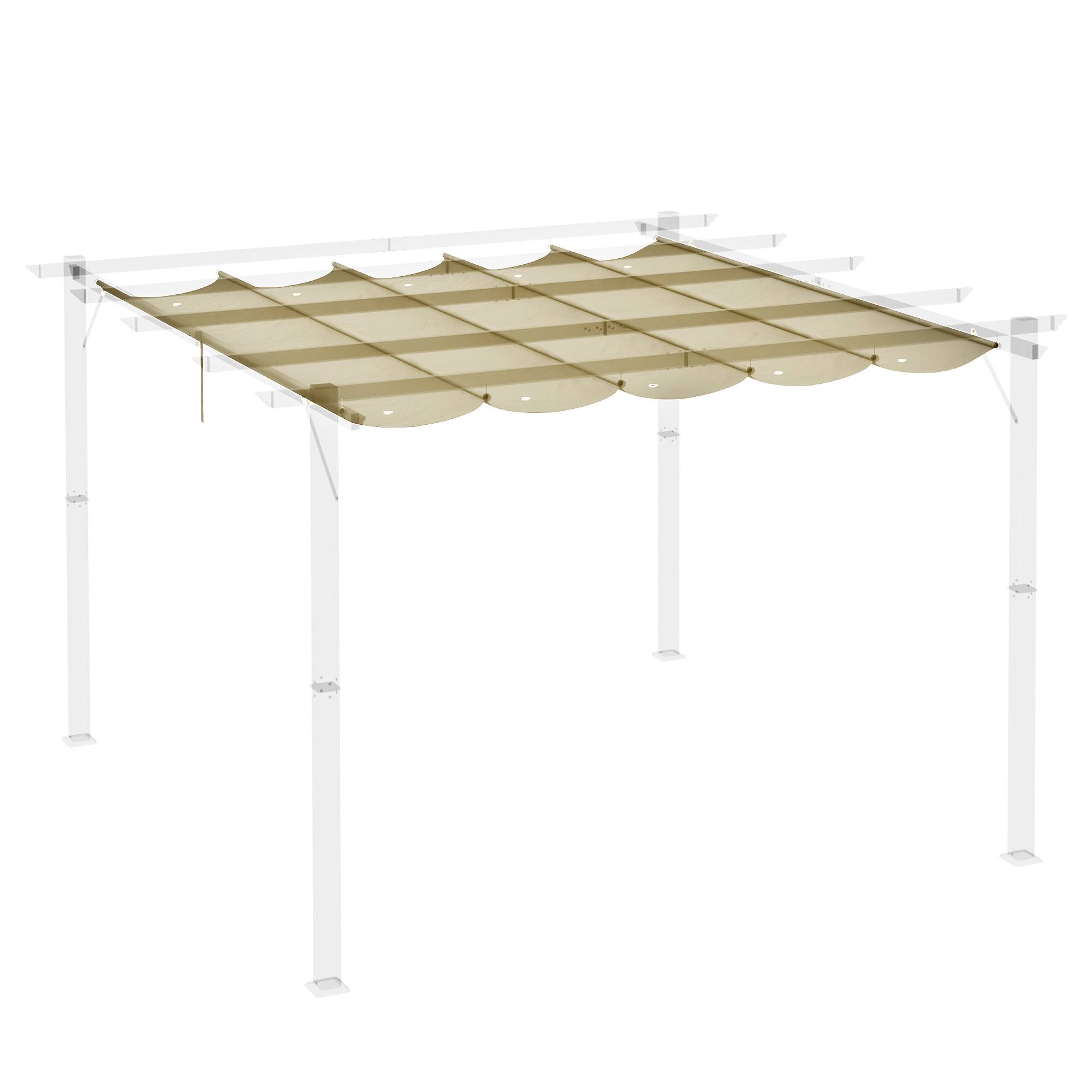 Toile de rechange pergola polyester jardin terrasse protection soleil pluie 250x255cm beige - ComfortXL Outdoor Living - Image 7