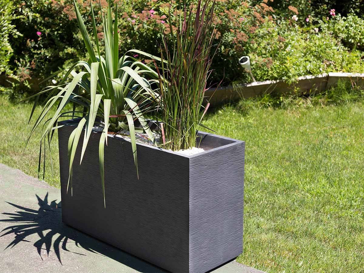 Eda - Lot de 2 Jardinières Muret Graphit 99,5 x 39,5 x 60 cm - 116 L - Gris anthracite - Eda - Image 2