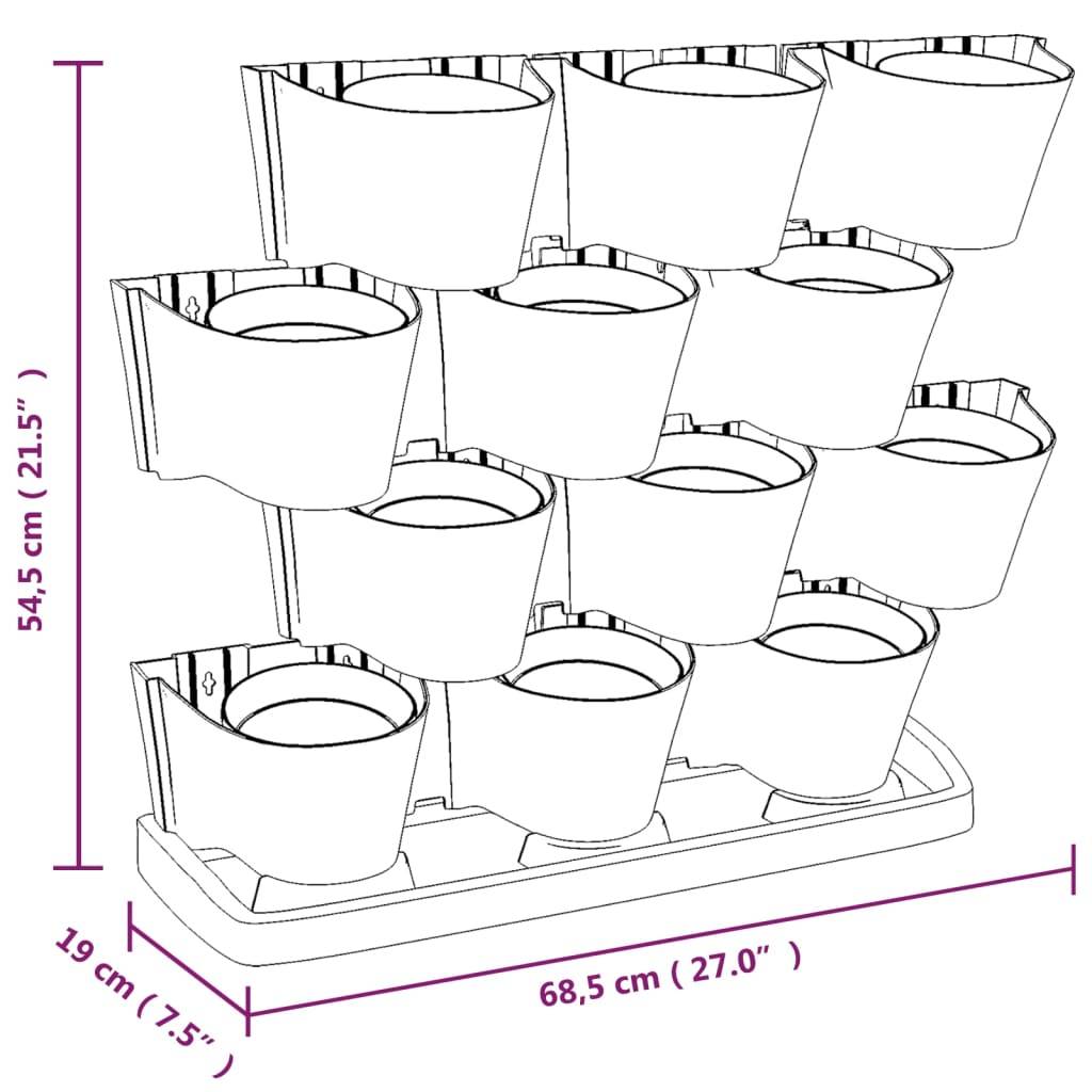 Vidaxl - Ensemble de jardinières verticales 12 pcs Anthracite PP vidaXL 152206 - Image 3