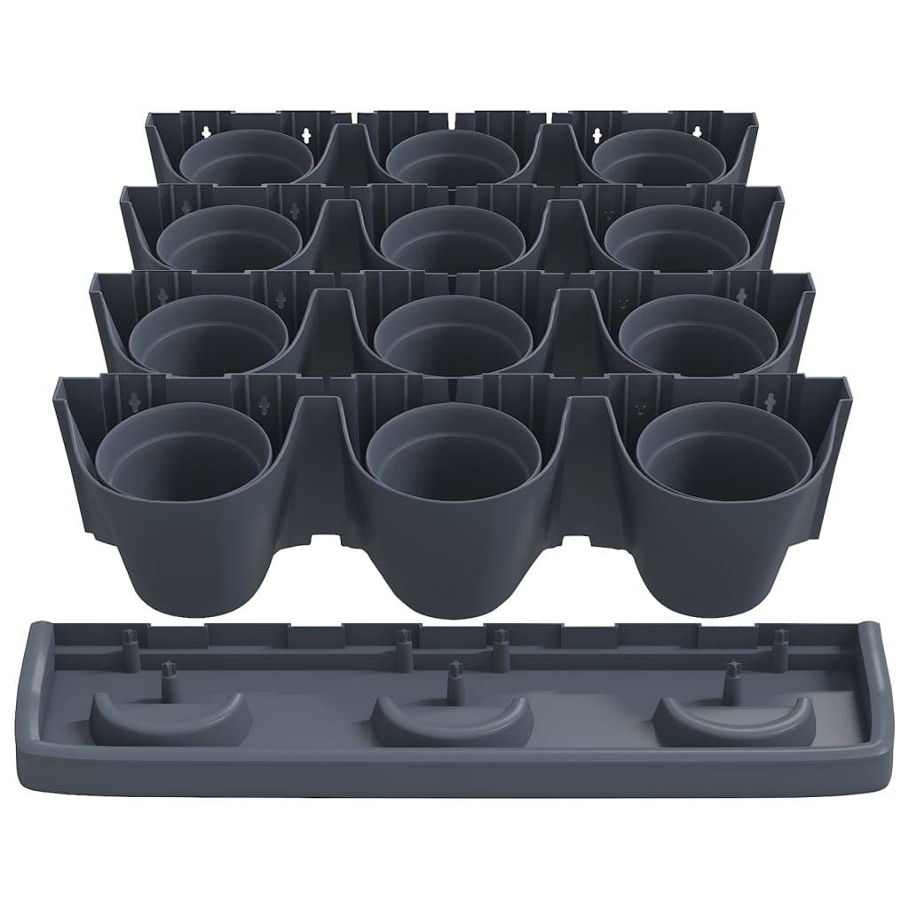 Vidaxl - Ensemble de jardinières verticales 12 pcs Anthracite PP vidaXL 152206 - Image 5