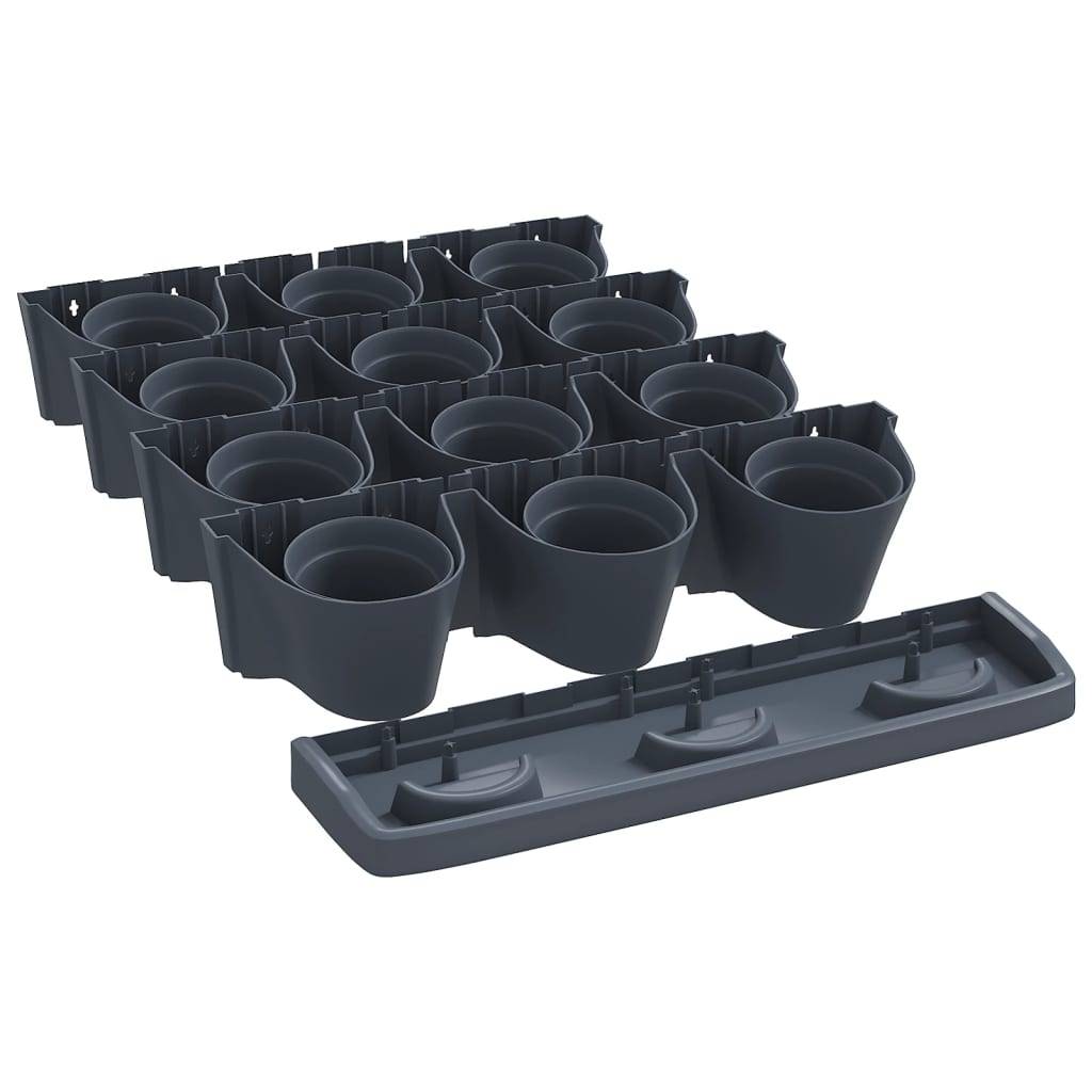 Vidaxl - Ensemble de jardinières verticales 12 pcs Anthracite PP vidaXL 152206 - Image 9