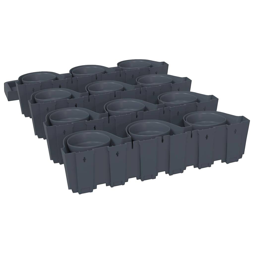 Vidaxl - Ensemble de jardinières verticales 12 pcs Anthracite PP vidaXL 152206 - Image 7