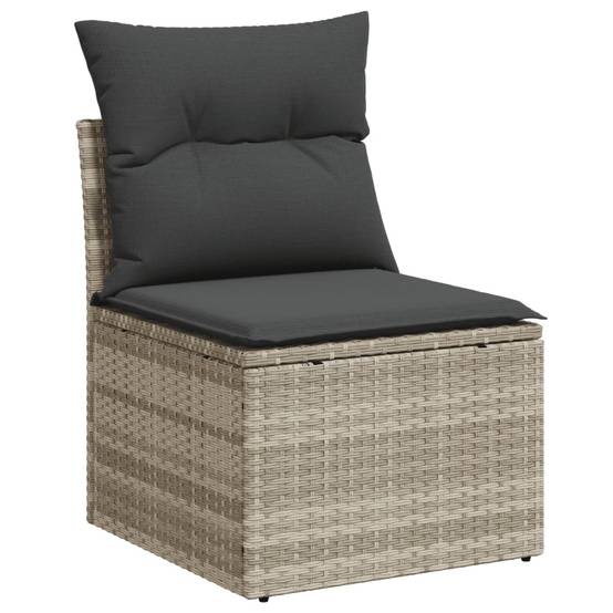 ComfortXL - Salon de Jardin Bas 10 Pièces Résine Tressée Gris Clair pour 9 Personnes avec Table et Coussins – ComfortXL Outdoor Living - Image 4