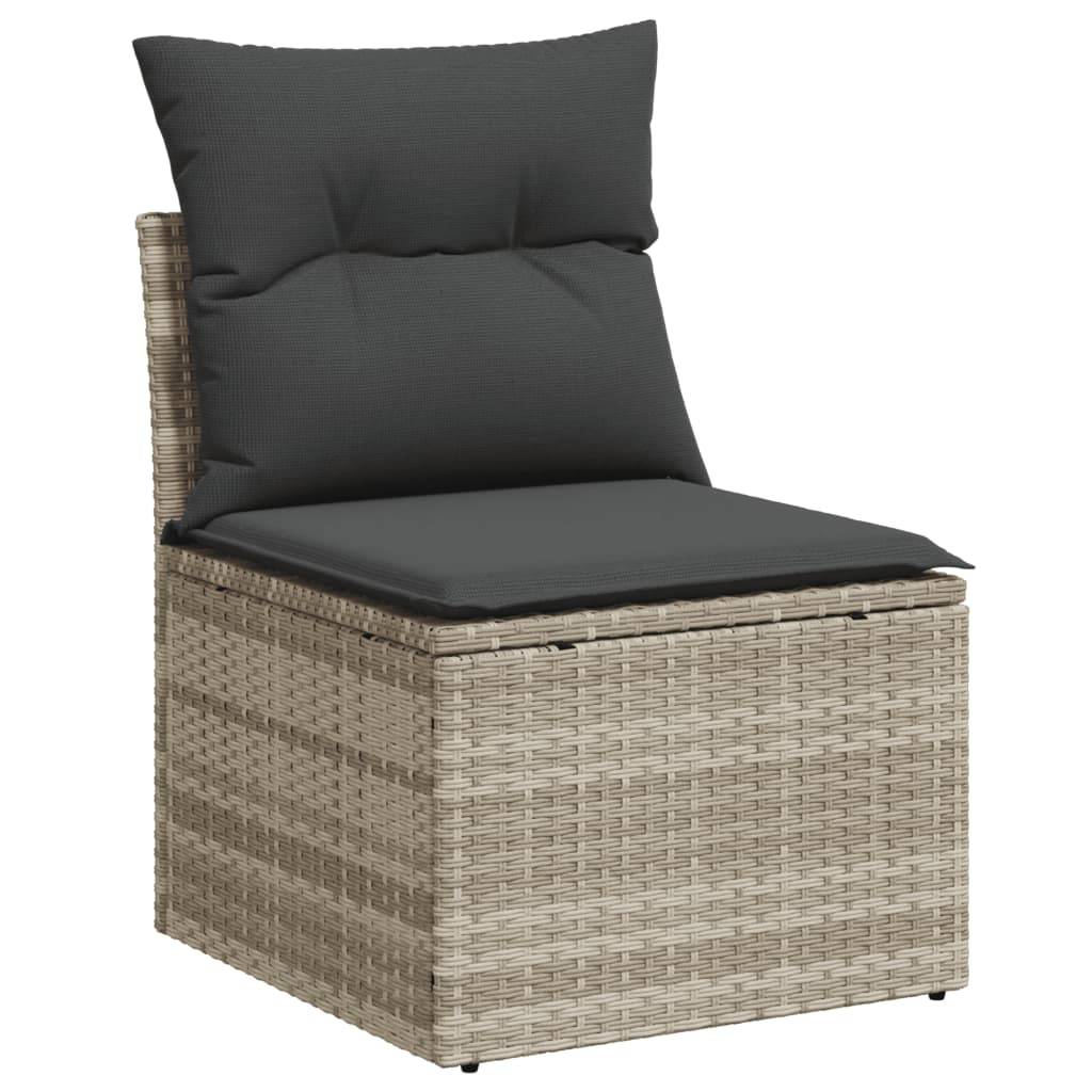 ComfortXL - Salon de Jardin Bas 10 Pièces Résine Tressée Gris Clair pour 9 Personnes avec Table et Coussins – ComfortXL Outdoor Living - Image 4
