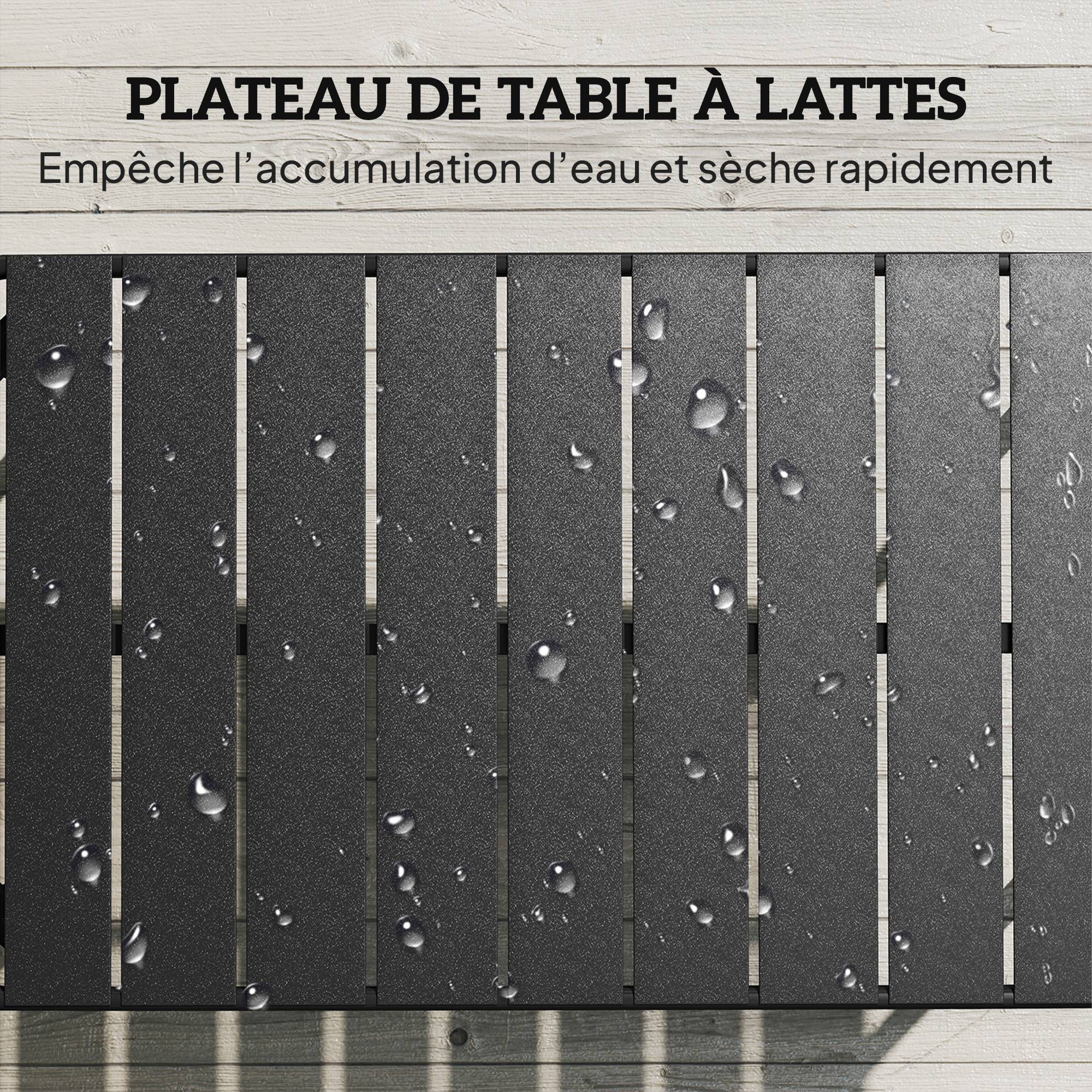 Table basse de jardin acier galvanisé noir 90 x 50 x 43 cm - PANGIVO - Image 7