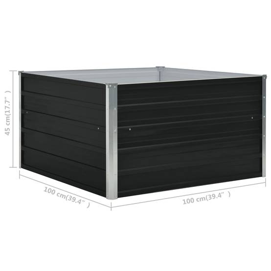 Vidaxl - Jardinière 100 x 100 x 45 cm Acier galvanisé Anthracite vidaXL 47024 - Image 3
