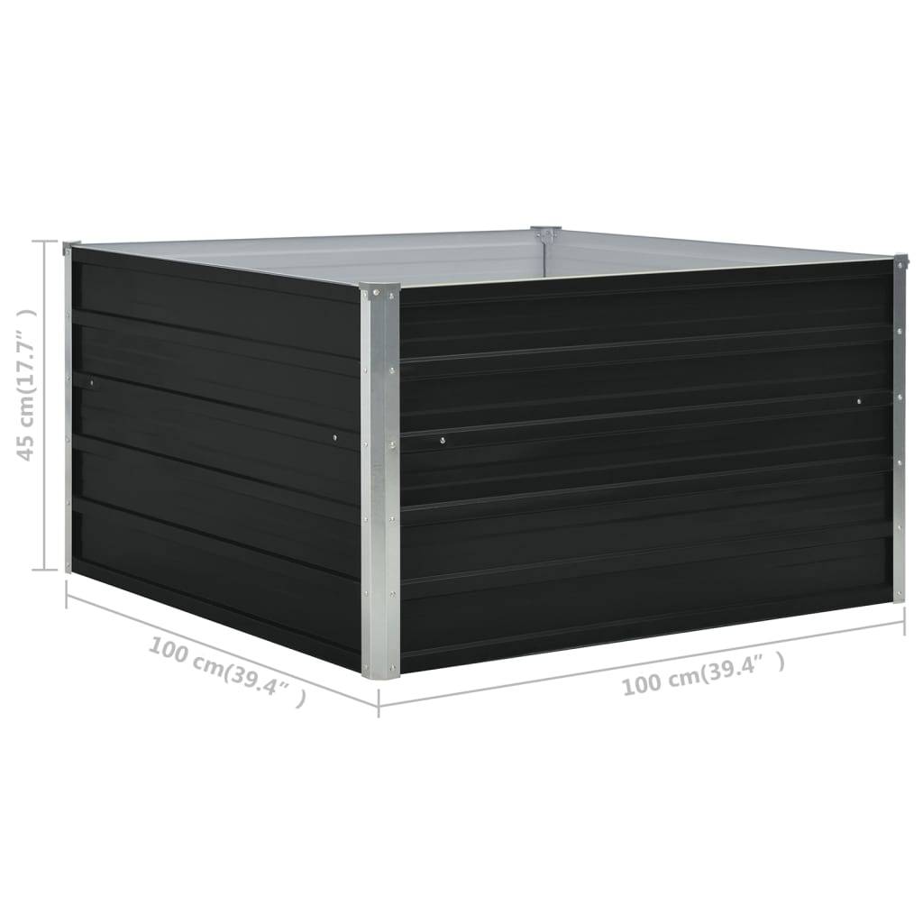 Vidaxl - Jardinière 100 x 100 x 45 cm Acier galvanisé Anthracite vidaXL 47024 - Image 3