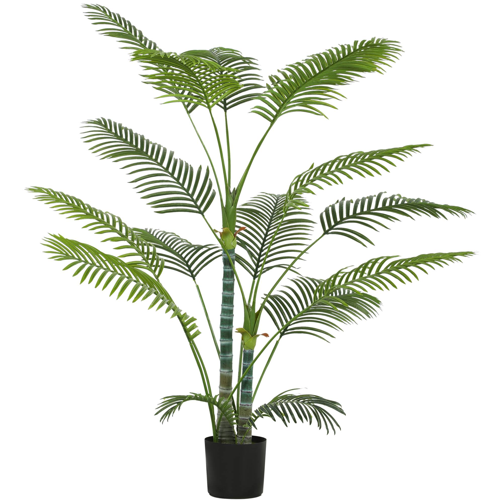 Plante artificielle intérieure 170 cm, palmier arbre artificiel avec pot en plastique et flocage, vert - Image 1