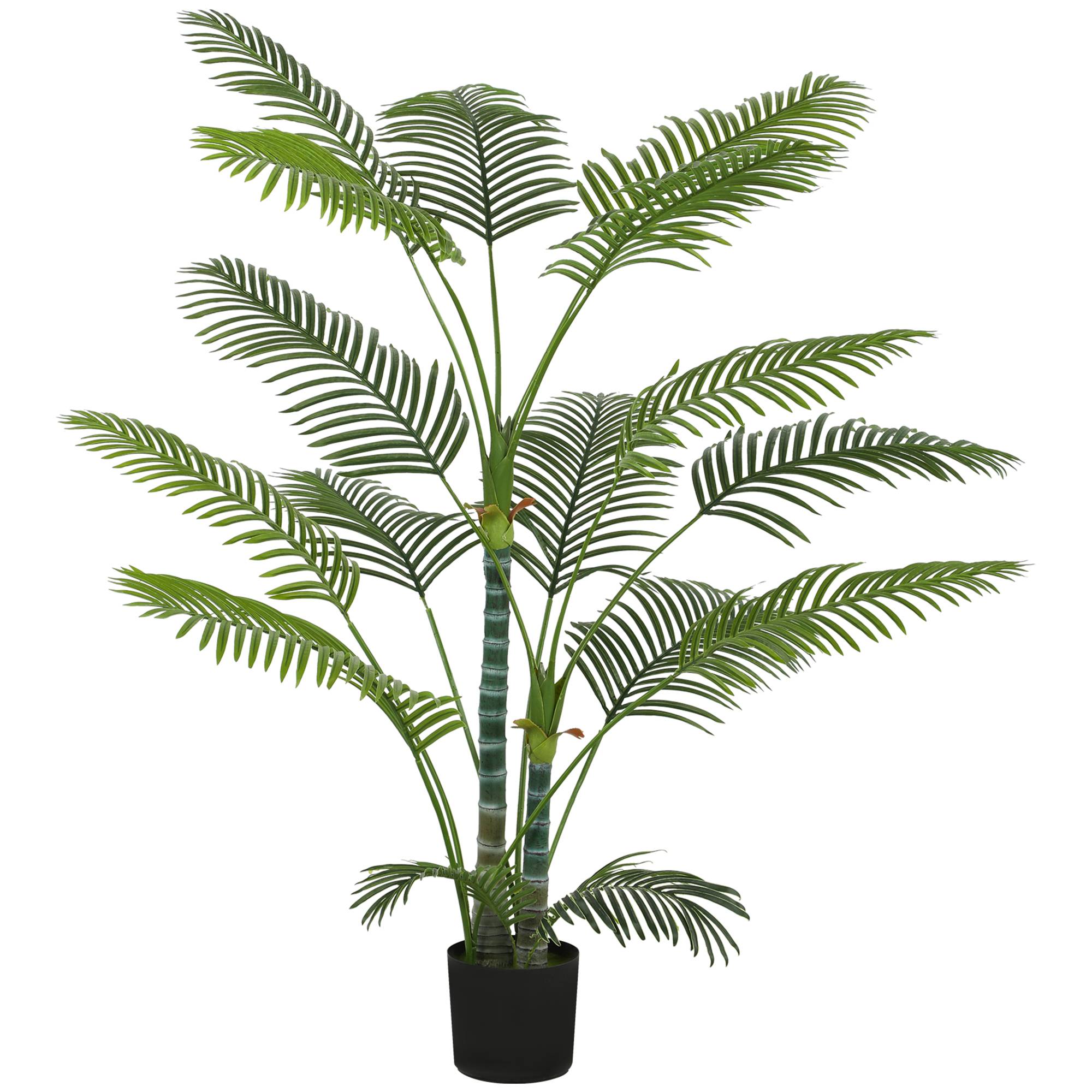 Plante artificielle intérieure 170 cm, palmier arbre artificiel avec pot en plastique et flocage, vert - Image 2