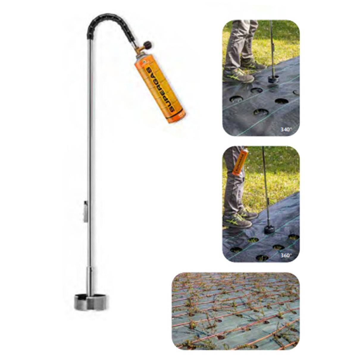 Chalumeau à gaz pour Toile de paillage Géotextile + Cartouche gaz Propane KEMPER - Image 2