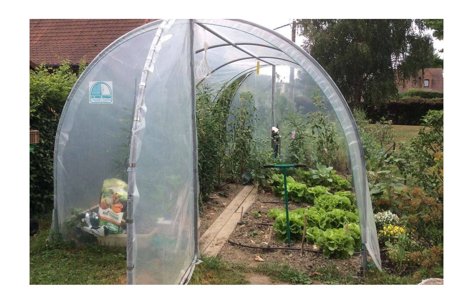 Serre tunnel de jardin - 18m² - 3 x 6 m - pieds arrondis - polyéthylène haute densité - 2 portes pivotantes - LES SERRES TONNEAU - Image 5