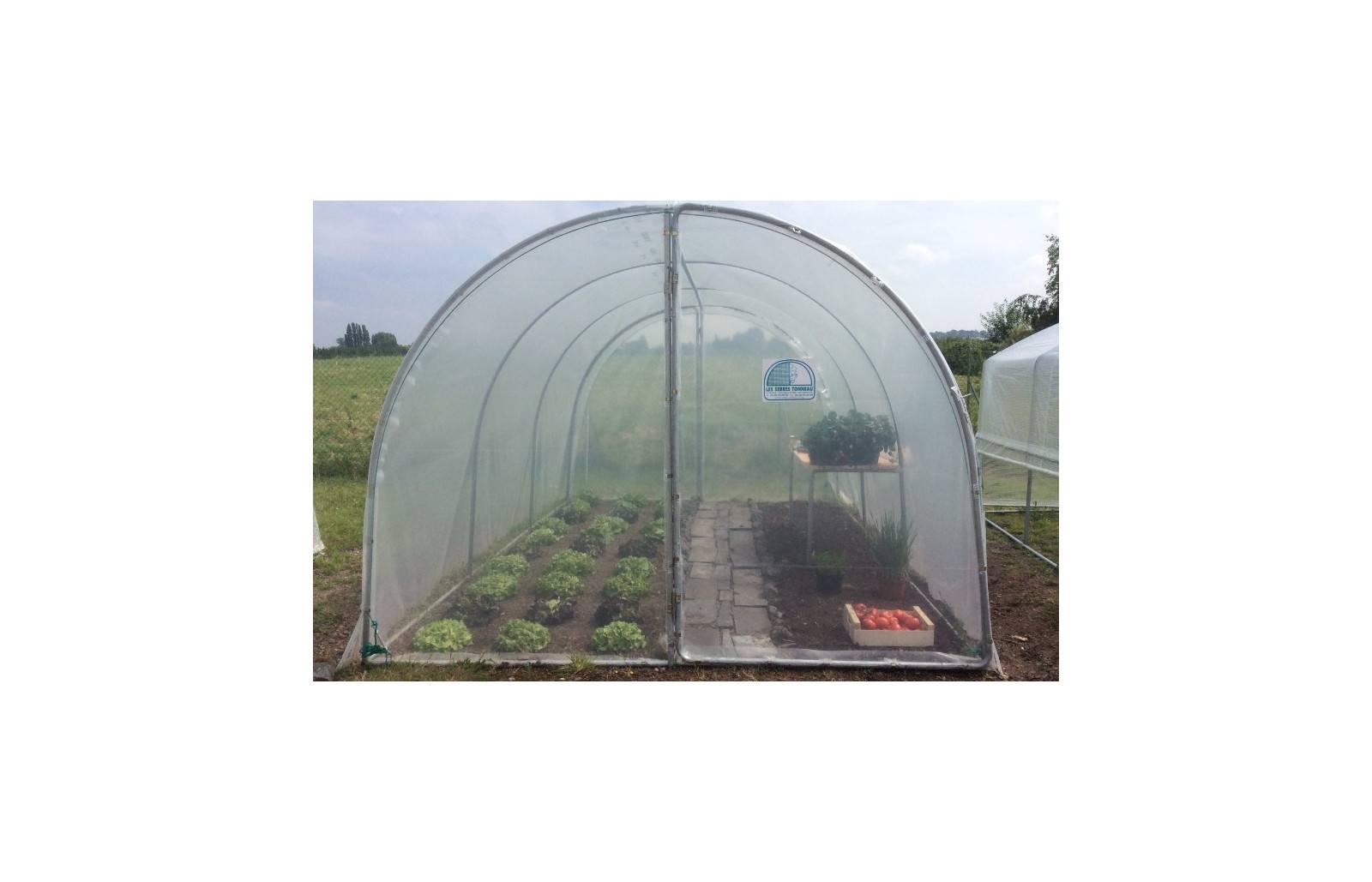 Serre tunnel de jardin - 18m² - 3 x 6 m - pieds arrondis - polyéthylène haute densité - 2 portes pivotantes - LES SERRES TONNEAU - Image 6