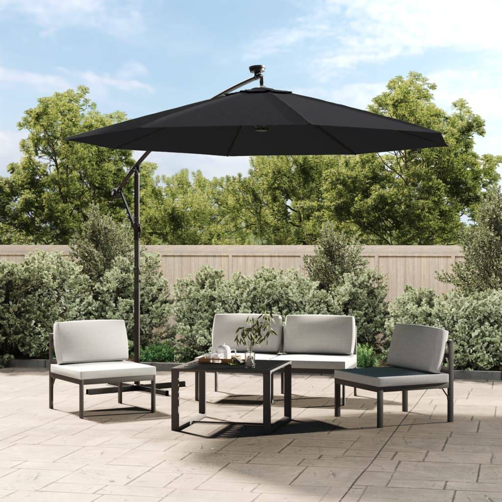 Voile de parasol - accessoire parasol - Tissu de remplacement pour parasol déporté noir 300 cm - MEUBLE PRO - Image 2