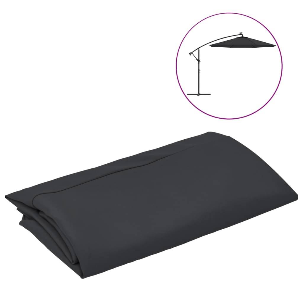 Voile de parasol - accessoire parasol - Tissu de remplacement pour parasol déporté noir 300 cm - MEUBLE PRO - Image 1