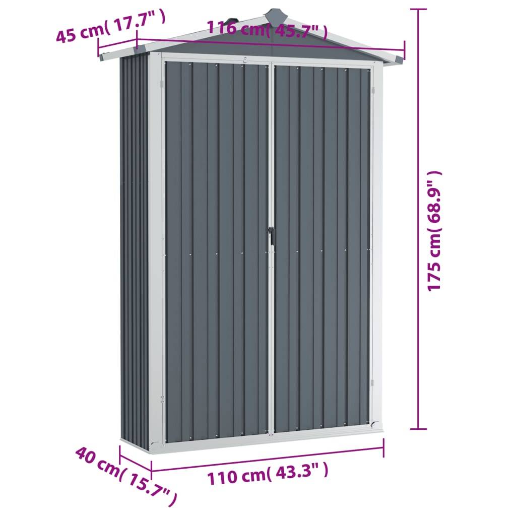 Rangement/abri  Orvault Vert  116 X 45 X 175 cm  - P87209V - Image 8