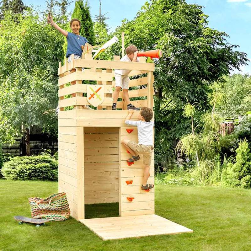 Soulet - Cabane tour en bois avec mur d'escalade KNIGHT - Image 3