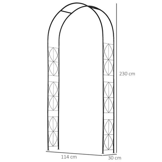 Arche de jardin métal noir 114 x 30 x 230 cm - PANGIVO - Image 5