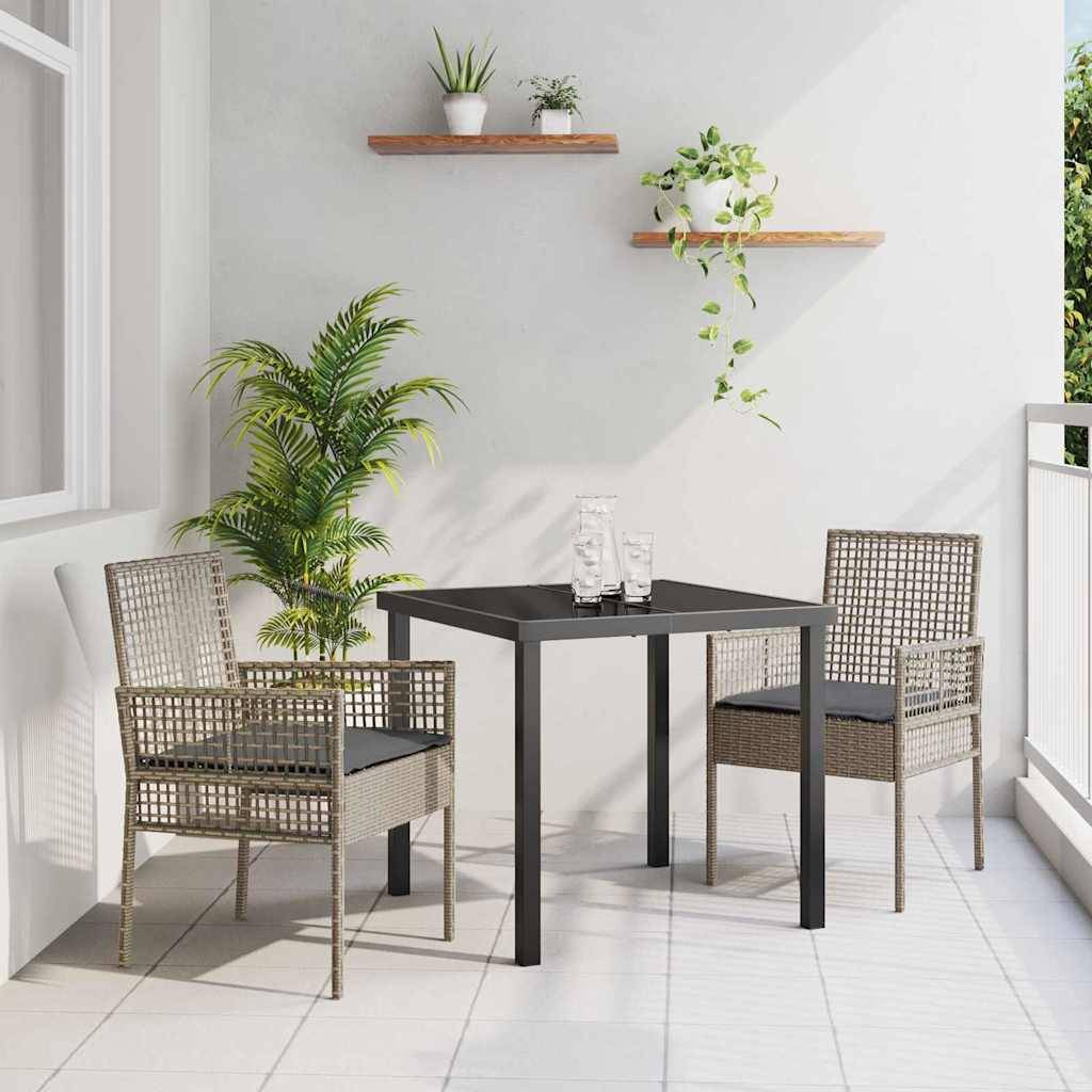 PANGIVO - Chaise de jardin polyrotin gris 55 x 53 x 85 cm (2 pcs) - PANGIVO - Image 1