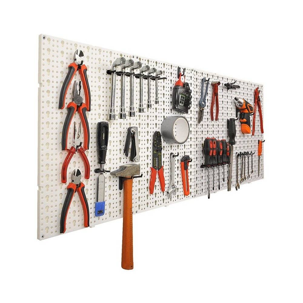 Panneaux muraux de rangement pour outils + crochets - Image 1