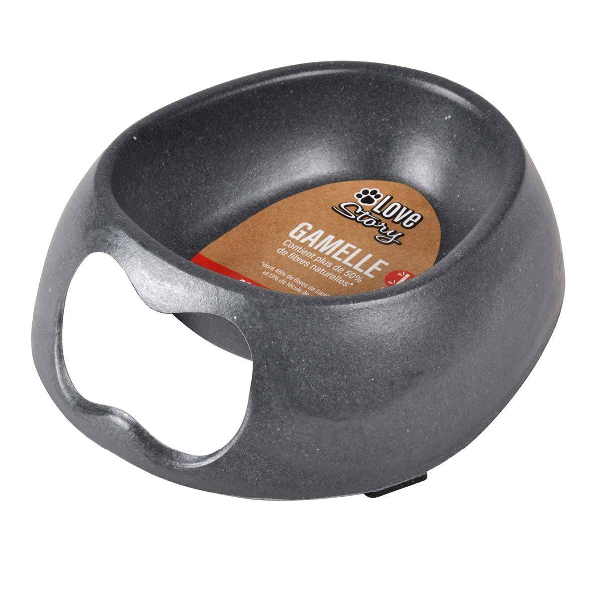 Gamelle pour Chien & Chat "Bambou" 16cm Anthracite - Image 2