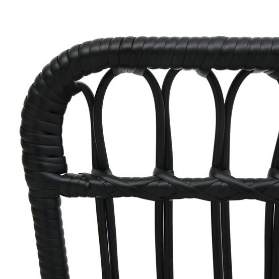 Fauteuil de Jardin Résine Tressée et Acier Style Naturel pour Patio Terrasse Noir – ComfortXL Outdoor Living - Image 5