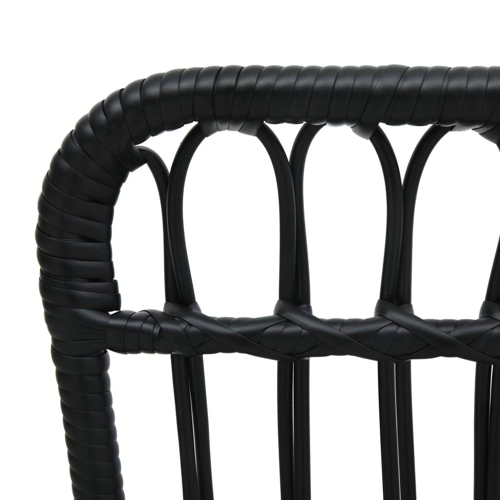 Fauteuil de Jardin Résine Tressée et Acier Style Naturel pour Patio Terrasse Noir – ComfortXL Outdoor Living - Image 5