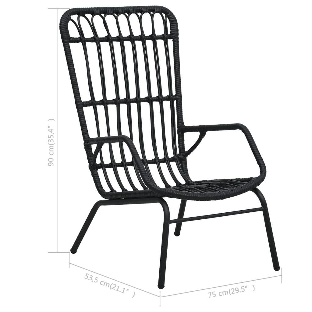 Fauteuil de Jardin Résine Tressée et Acier Style Naturel pour Patio Terrasse Noir – ComfortXL Outdoor Living - Image 7