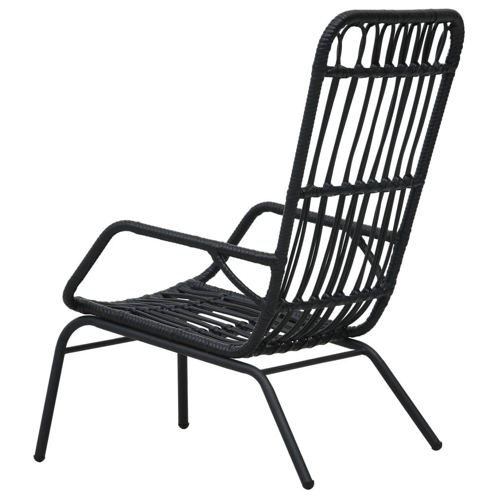 Fauteuil de Jardin Résine Tressée et Acier Style Naturel pour Patio Terrasse Noir – ComfortXL Outdoor Living - Image 4