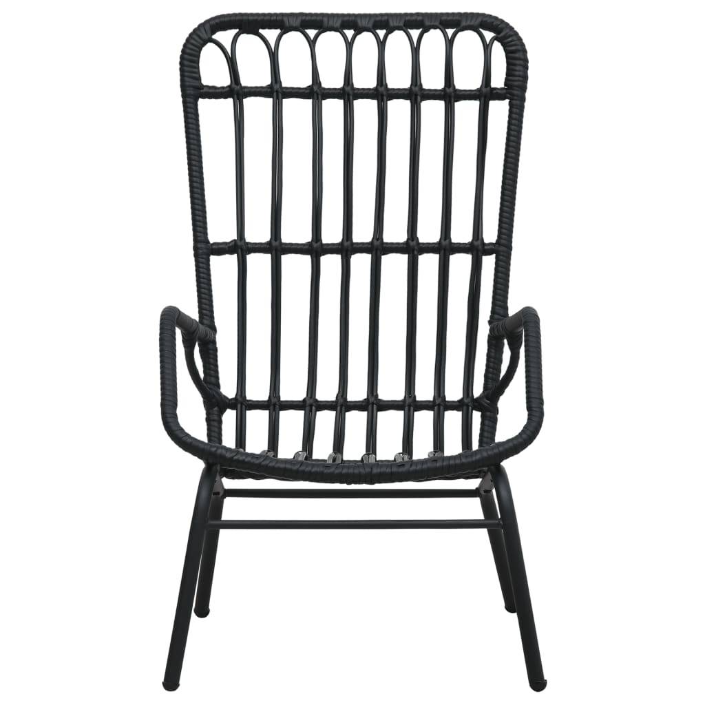 Fauteuil de Jardin Résine Tressée et Acier Style Naturel pour Patio Terrasse Noir – ComfortXL Outdoor Living - Image 2